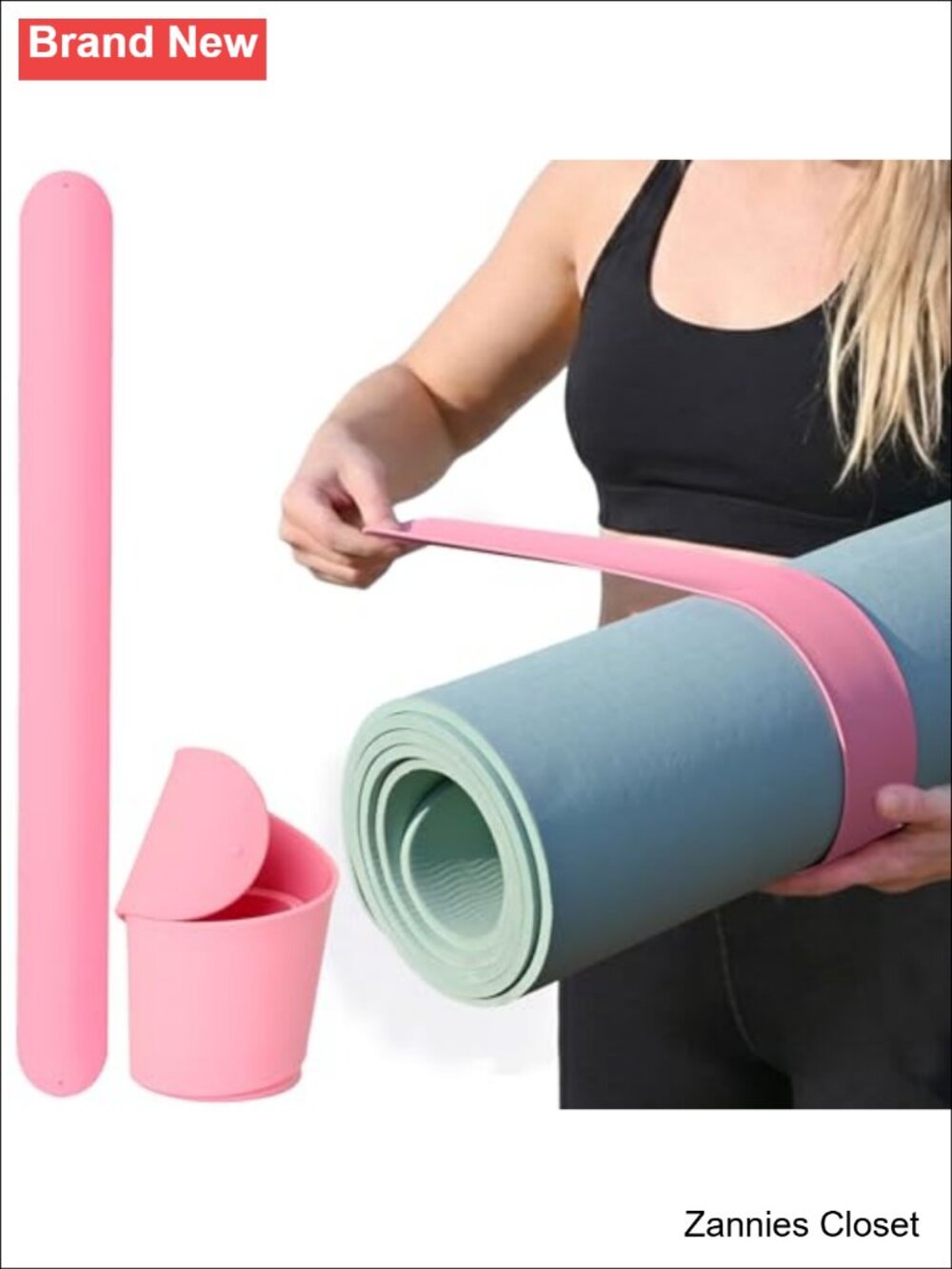 ✨ Silicone Yoga Mat Strap Slap Band One Snap Holder Secure Gym Accessory